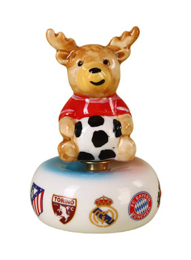 陶瓷足球动物转转摆件纪念礼物