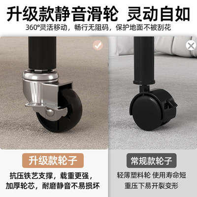 客厅可移动茶几沙发边几家用床边置物架小推车带轮新款阳台小圆桌