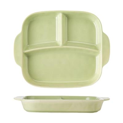 分格盘陶瓷双耳色釉9英寸带碗勺