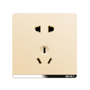 国际电工灰色开关控制插座面板全屋装修暗线一开五孔三孔空调专用