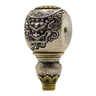 15mm藏式文玩铜三通佛头配饰妙吉祥文殊菩萨文玩佛珠高端手串配件