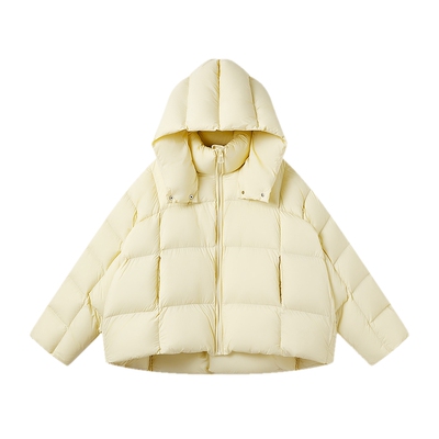 飞鸟和新酒2025冬季新款加厚黑色短款羽绒服女连帽小个子羽绒外套