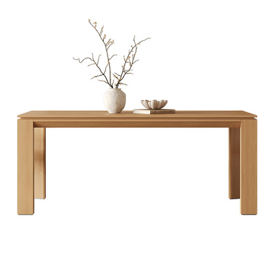 奥古斯特原木色实木餐桌长方形