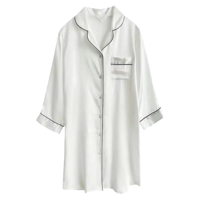 新款长袖春夏季100%桑蚕丝家居服