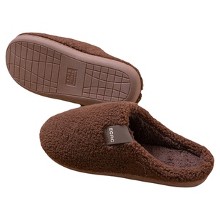 买一送一棉拖鞋女士冬情侣家居室内地板防滑软底静音毛绒拖鞋男款