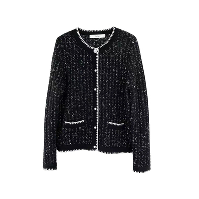 小香风开衫显瘦圆领外套手工