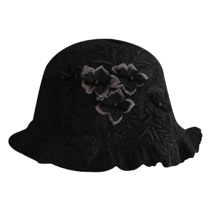 渔夫帽子高密高密立体钉珠花朵