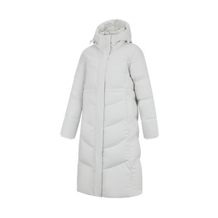 乔丹长款羽绒服女冬季新款加厚防泼水综训连帽外套女QDEGM2261007