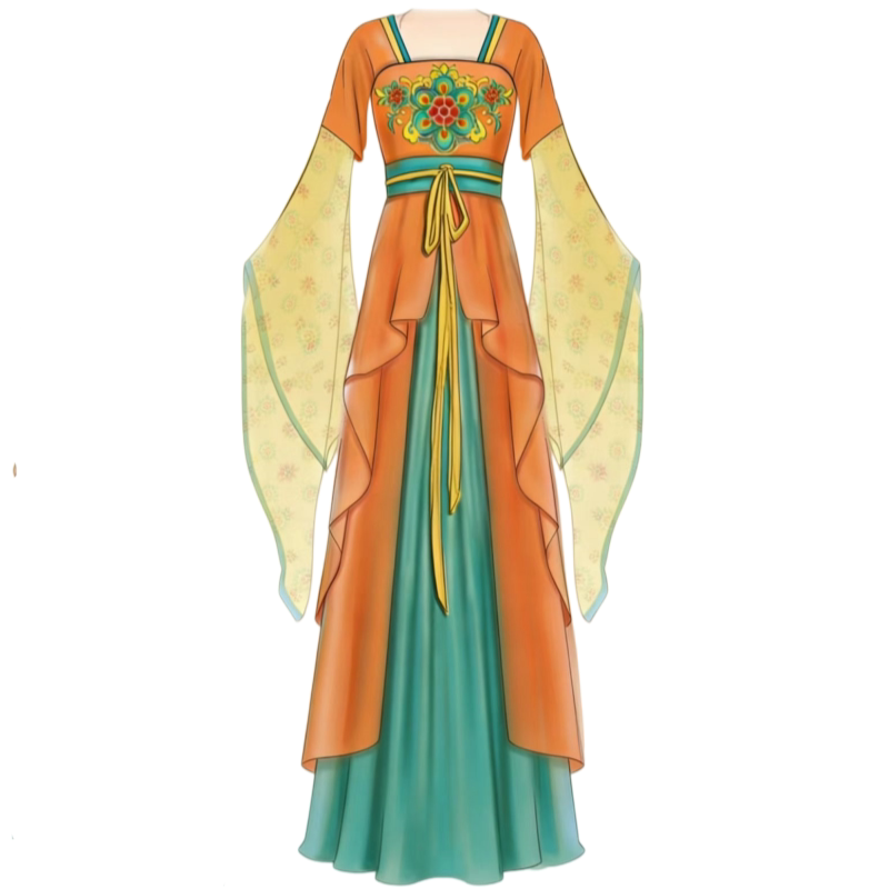 唐韵惊鸿古风唐制广袖汉服套装女刺绣齐胸裙超仙飘逸古典舞演出服