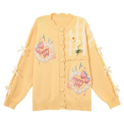 森女部落宽松针织开衫2025女装