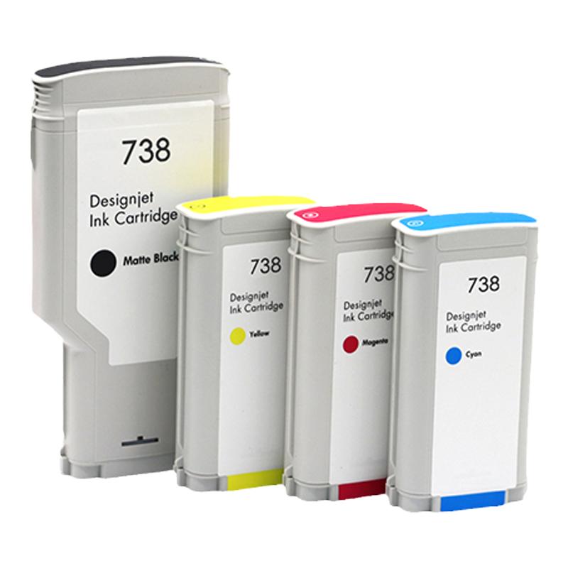 MAG适用惠普HP 738墨盒HP DesignJet T850 T950大幅面宽行绘图仪打印机墨盒墨水 黑彩颜料墨水盒300ml/130ml