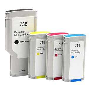 MAG适用惠普HP 738墨盒HP DesignJet T850 T950大幅面宽行绘图仪打印机墨盒墨水 黑彩颜料墨水盒300ml/130ml