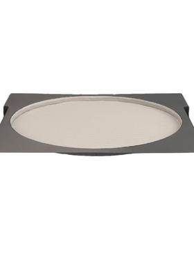 简约手提式金属编织纹皮革托盘