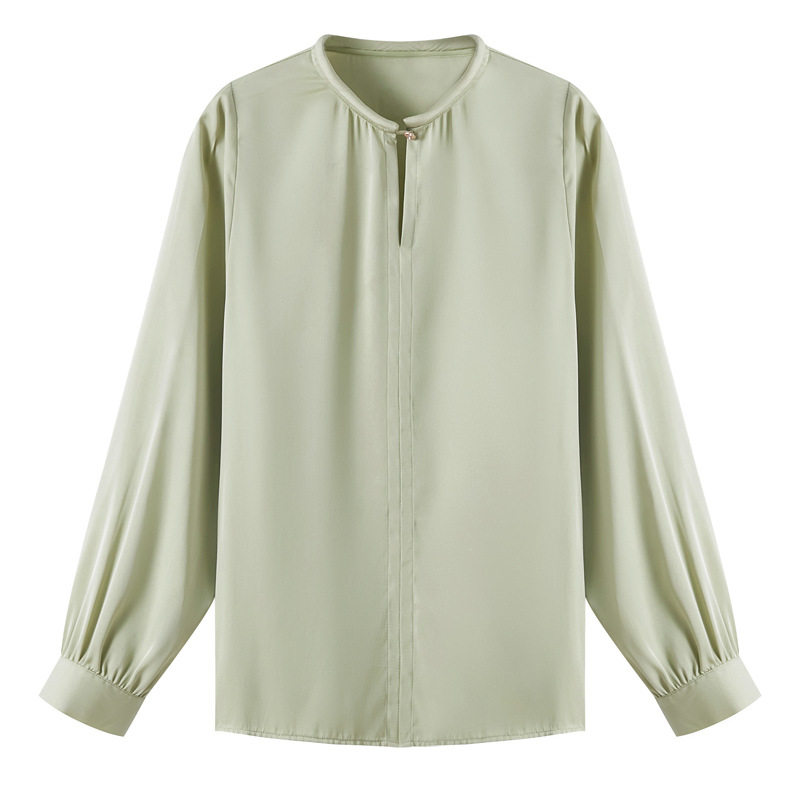 高档桑蚕丝圆领真丝衬衫