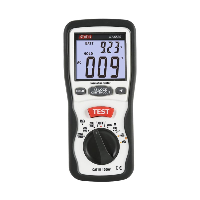 CEM华盛昌数字绝缘表电器设备及绝缘材料的电阻测量DT-5500/5505