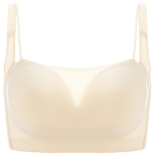 月色大胸显小胸文胸无痕抹胸无钢圈胖MM收副乳防走光大码内衣女DE