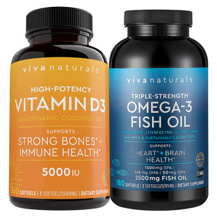 viva进口深海鱼油软胶囊180粒欧米茄维他命vd3补钙维生素D促吸收