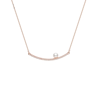 AJIDOU阿吉豆项链女微笑珍珠锁骨链轻奢配饰小众爆款高级感毛衣链