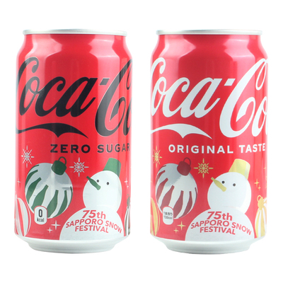 2024/日本进口Coca－Cola雪人节限定收藏版可口可乐碳酸饮料350ml