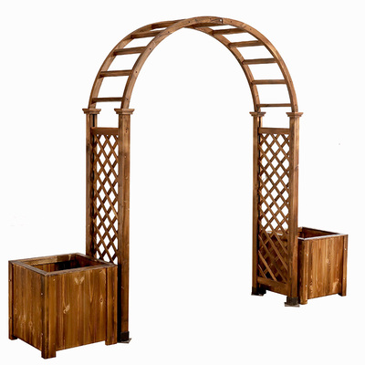 防腐木拱形门爬藤架别墅院子庭院