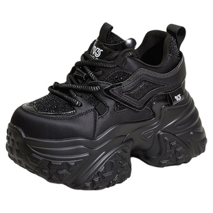 10cm厚底老爹鞋女小个子2026新款冬季加绒内增高松糕运动休闲女鞋