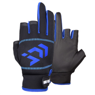 钓鱼手套防刺防水不沾饵男冬季专业路亚专用抓鱼防滑防寒割露三指