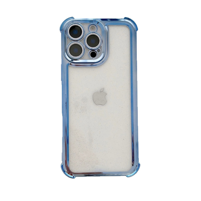 宁宁 高级透明闪粉四角防摔带闪粉镜头膜女iPhone16ProMobileCase