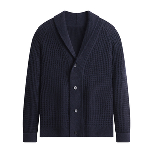 杉杉男士新款纯绵羊毛针织开衫冬季加厚线衣内搭爸爸保暖休闲外套