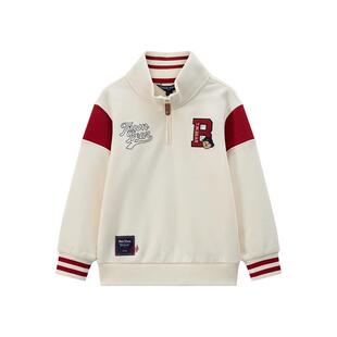 TeenieWeenie Kids小熊童装舒适秋冬款男童运动休闲立领加绒卫衣