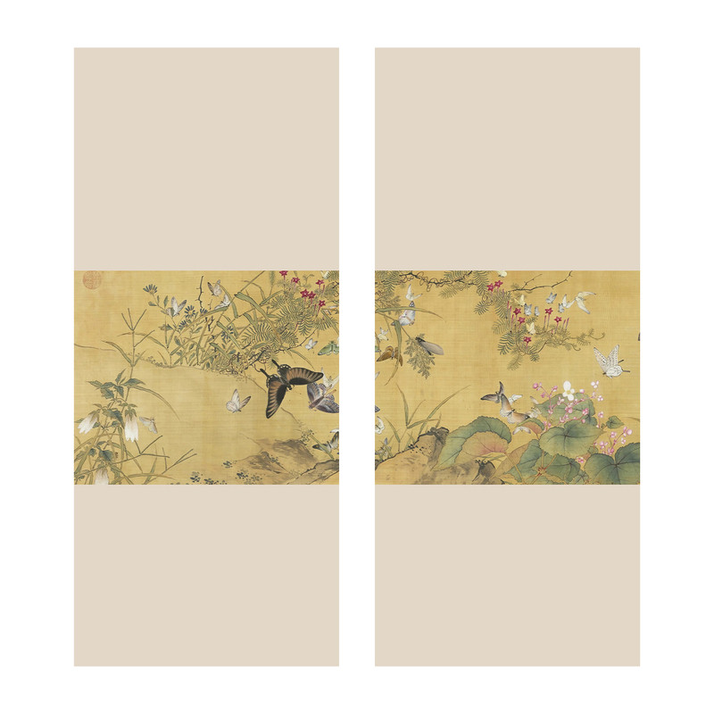 中式古风花鸟衣柜翻新贴纸旧衣柜改色推拉衣柜门装饰贴自粘防潮贴