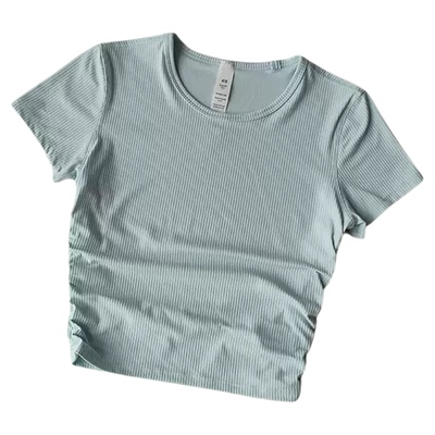 lu同款All It Takes瑜伽短袖女轻薄罗纹高弹短款紧身健身运动T恤