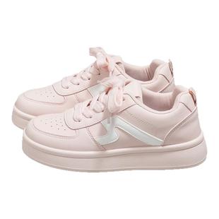 环球厚底粉色板鞋女春季2026新款爆款百搭小众设计配裙子休闲女鞋