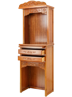 放财神爷柜子新中式办公室实木雕花佛龛套柜佛柜立柜仙家观音神龛