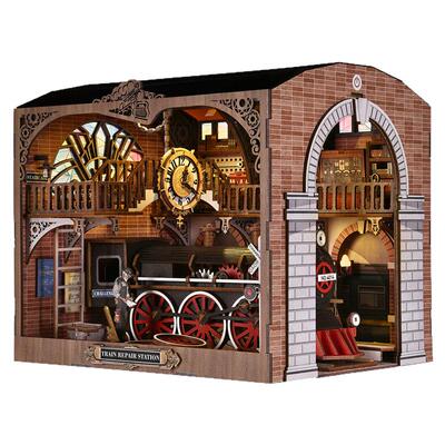 DIY小屋手工拼图装饰甜品店书立模型木质立体挂墙模型生日礼物