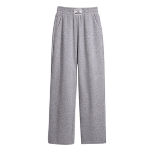 加肥特大码运动阔腿裤女春秋300胖mm200斤宽松休闲加绒直筒卫裤子