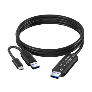 阿卡西斯USB3.0对拷线电脑数据文件拷贝互传共用鼠标键盘笔记本共享数据线传输线公对公2025年新款USB互拷线