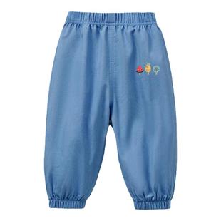 儿童防蚊裤夏季薄款纯棉长裤子空调裤男童女童学生通用夏裤2-13岁