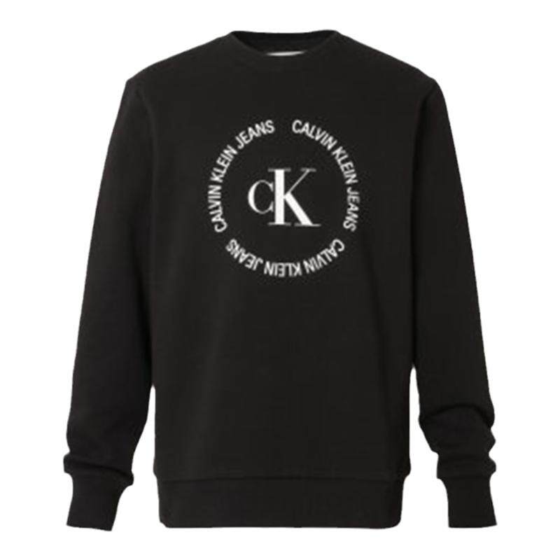 Calvin Klein男装卫衣加薄绒CK圆领长袖百搭字母印花套头衫外套