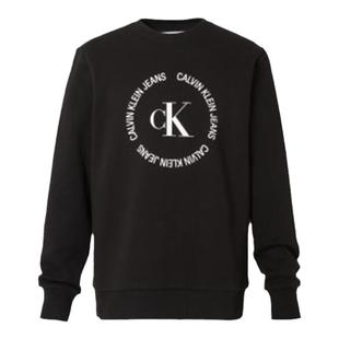 Calvin Klein男装卫衣加薄绒CK圆领长袖百搭字母印花套头衫外套
