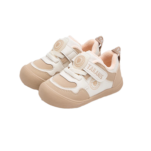 泰兰尼斯男宝宝学步鞋冬季童鞋加绒保暖运动鞋女童防滑软底机能鞋