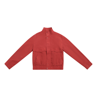 THESOONG/春季新品中古红色夹克女外套飞行服宽松上衣HBWT8125