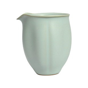 汝窑公道杯茶学堂天青带把手公杯分茶器陶瓷茶海开片可养功夫茶具