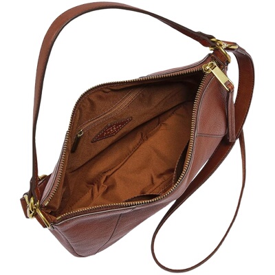 美国直邮FOSSIL 女士 单肩包化石肩带新款斜挎包真皮拉链复古