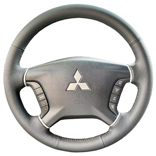 新老款三菱进口帕杰罗V93/V97方向盘套真皮君阁把套手缝专用全包
