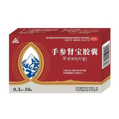 【金诃】手参肾宝胶囊300mg*10粒/盒腰膝酸软肾虚补阴眩晕温肾