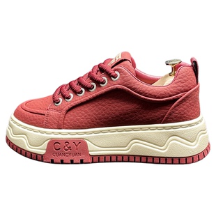 软底板鞋男款2026春季新款本命年红色男鞋增高厚底百搭男士休闲鞋