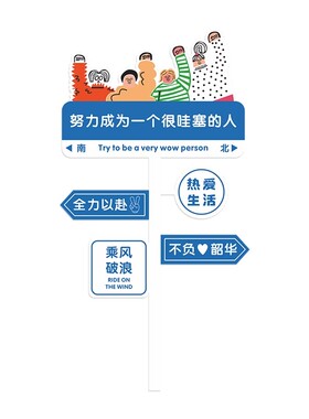 网红公司路牌定制办公室布置装饰