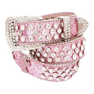 水钻镶嵌皮带女款十字带钻腰带配件时尚简约装饰宽时尚潮牛仔裤带