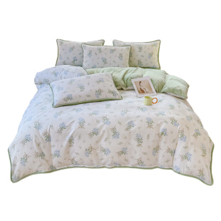 冬季加绒被套牛奶绒一面棉ab面纯棉单面珊瑚150单件被罩200x230cm