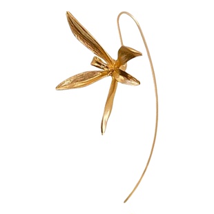 新中式鸢尾花朵耳钩复古个性时尚耳挂夸张耳环高级感简约新款耳饰